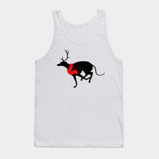 Christmas greyhound silhouette Tank Top